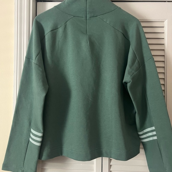 Adidas Women’s Green Mock Neck Pullover Sweatshirt Size Medium - Picture 5 of 5